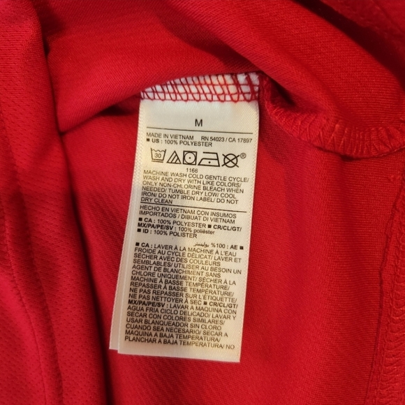 Mens Red Dry- Fit Polo (Medium) - Picture 3 of 5